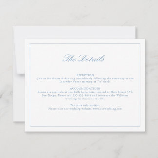 Dusty Blue Wildflower Monogram Details Card Einladung