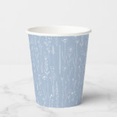 Dusty Blue Wildflower Party Cup | Botanical Pappbecher (Rückseite)