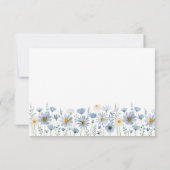 Dusty Blue Wildflower QR Code Wedding RSVP Karte (Rückseite)