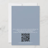 Dusty Blue Wildflower Rustic Boho QR Code Wedding Einladung (Rückseite)