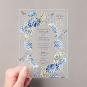 Dusty Blue Wildflower Wedding Invitation Acryleinladungen (Insitu (Handheld))