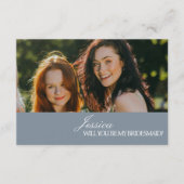 Dusty Blue Will You Be My Bridesmaid Proposal Card Einladung (Vorderseite)