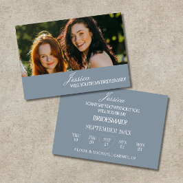 Dusty Blue Will You Be My Bridesmaid Proposal Card Einladung