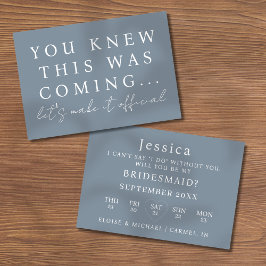 Dusty Blue Will You Be My Bridesmaid Proposal Card Einladung