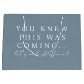 Dusty Blue Will You Be My Bridesmaid Proposal Große Geschenktüte (Vorderseite)