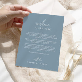 Dusty Blue Willkommens-Tour Dankeschön Karte