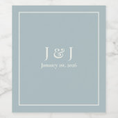 Dusty Blue Wine Labels Gastgeschenk Hochzeit V1 Weinetikett (Einzelnes Label)