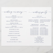 Dusty Blue Winter Foliage Wedding Zeremony Program (Rückseite)
