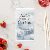 Dusty Blue Winter Forest - Baby Es ist kalt drauße Serviette (Beispiel)