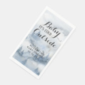 Dusty Blue Winter Forest - Baby Es ist kalt drauße Serviette (Ecke)