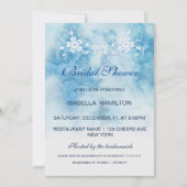 Dusty Blue Winter Script Calligraphy Brautparty Einladung (Vorderseite)