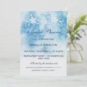 Dusty Blue Winter Script Calligraphy Brautparty Einladung (Stehend Vorderseite)