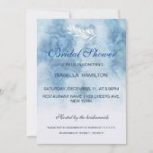 Dusty Blue Winter Script Calligraphy Brautparty Einladung (Vorderseite)