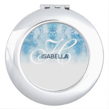 Dusty Blue Winter Script Calligraphy Monogram