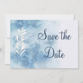 Dusty Blue Winter Script Calligraphy Save the Date (Vorderseite)
