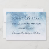 Dusty Blue Winter Script Calligraphy Save the Date (Rückseite)
