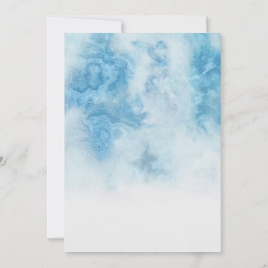 Dusty Blue Winter Script Calligraphy Watercolor Einladung (Rückseite)