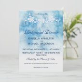 Dusty Blue Winter Script Calligraphy Watercolor Einladung (Stehend Vorderseite)