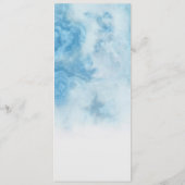 Dusty Blue Winter Script Calligraphy Watercolor Menükarte (Rückseite)