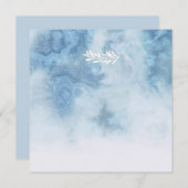 Dusty Blue Winter Script Calligraphy White Branch Einladung (Vorne/Hinten)
