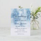 Dusty Blue Winter Script Calligraphy White Branch Einladung (Stehend Vorderseite)