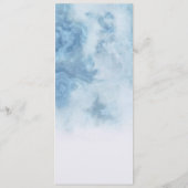 Dusty Blue Winter Script Calligraphy White Branch Menükarte (Rückseite)