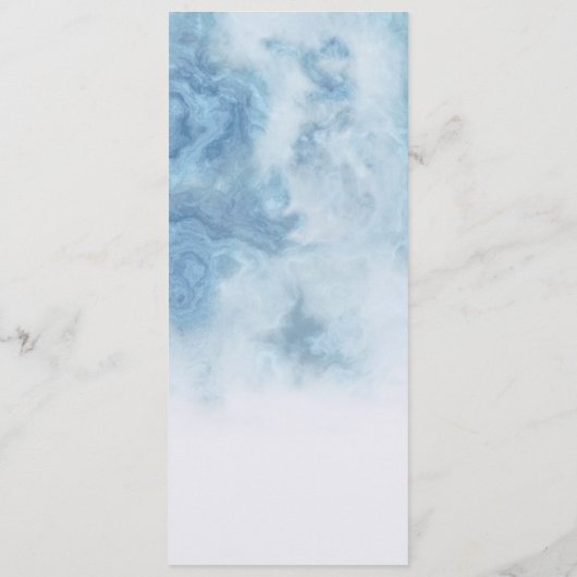 Dusty Blue Winter Script Calligraphy White Branch Menükarte (Rückseite)