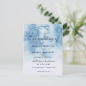 Dusty Blue Winter Script Calligraphy White Branch Postkarte (Stehend Vorderseite)