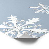 Dusty Blue Winter Snow Baby Dusche Willkommenspend Poster (Ecke)