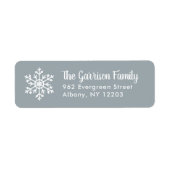 Dusty Blue Winter Snowflake Urlaubsadresse (Vorne)