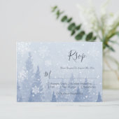 Dusty Blue Winter Watercolor RSVP Karte (Stehend Vorderseite)