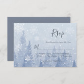 Dusty Blue Winter Watercolor RSVP Karte (Vorne/Hinten)