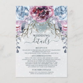 Dusty Blue Winter Wedding Details Enclosure Card Begleitkarte