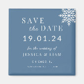 Dusty Blue Winter Wedding Save the Date Magnet (Vorne)