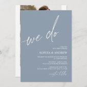 Dusty Blue Wir machen Minimalistisch Hochzeitseinl Einladung (Vorne/Hinten)