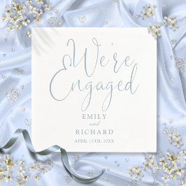 Dusty Blue Wir sind eine Verlobte Script-Engagemen Serviette
