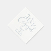 Dusty Blue Wir sind eine Verlobte Script-Engagemen Serviette (Ecke)