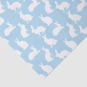 Dusty Blue With White Bunny Pattern Cute Easter Seidenpapier (Ausschnitt)