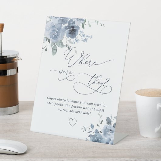 Dusty Blue Wo waren sie Brautparty Game Sockelschild (In SItu)