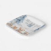 Dusty Blue Woodland Adventure Awaits Baby Shower Pappteller (Gewinkelt)
