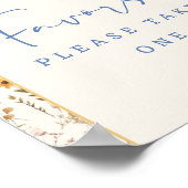 Dusty Blue Woodland Fox Baby Dusche Gefallen Zeich Poster (Ecke)