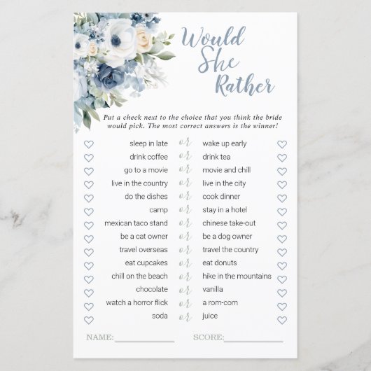 Dusty Blue würde eher Brautparty spielen (Vorderseite)