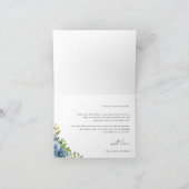 Dusty Blue Yellow Botanical Vielen Dank Dankeskarte (Innenseite)