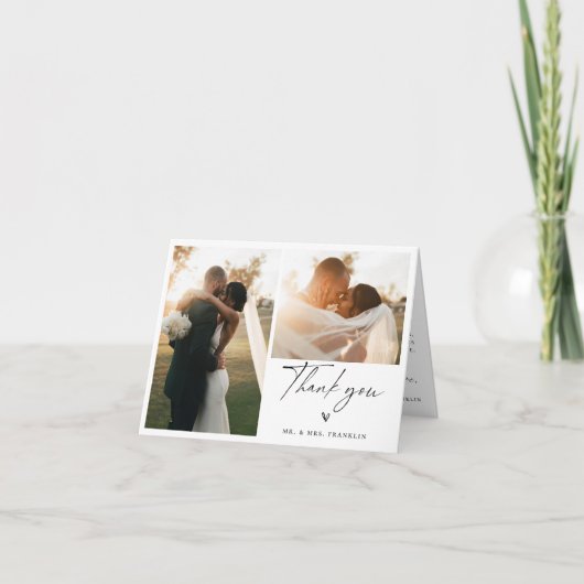 Dusty Blue Yellow Botanical Vielen Dank Dankeskarte (Vorderseite)