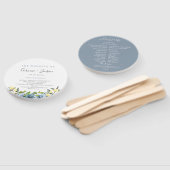 Dusty Blue Yellow Botanical Wedding Program Fächer (Non-assembled)