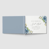 Dusty Blue Yellow Floral Wedding Guest Book Gästebuch (Voll)