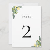 Dusty Blue Yellow Tischnummer Card (Vorderseite)