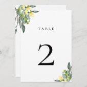 Dusty Blue Yellow Tischnummer Card (Vorne/Hinten)