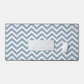 Dusty Blue Zickzack Zigzag Desk Mat Schreibtischunterlage (Tastatur & Maus)