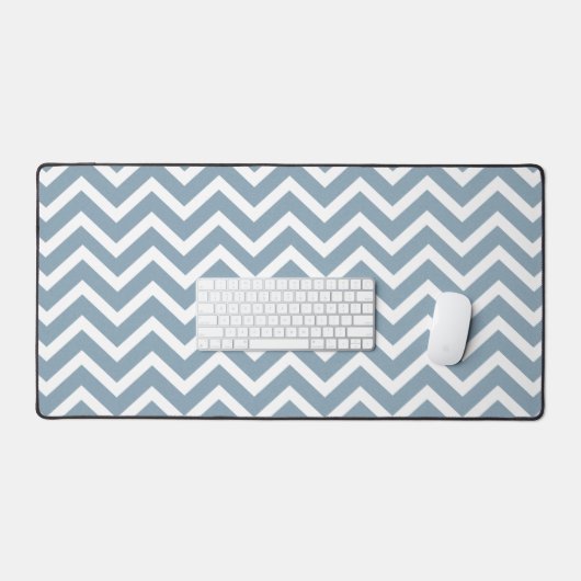 Dusty Blue Zickzack Zigzag Desk Mat Schreibtischunterlage (Tastatur & Maus)